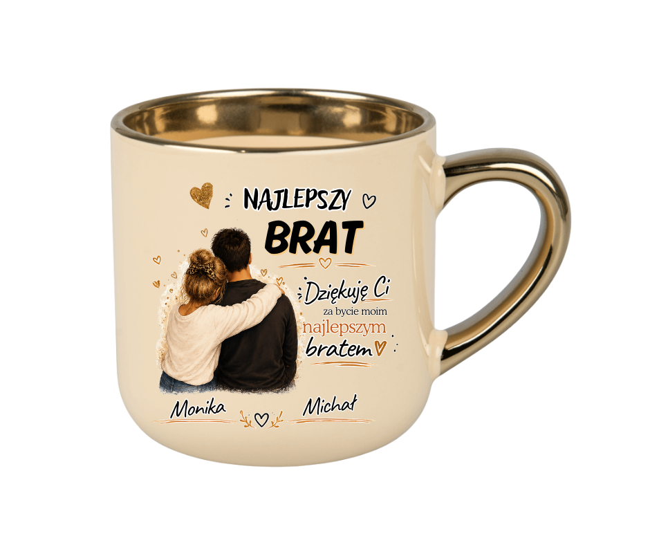 KUBEK MEGA ELEGANT 400ml „Najlepszy Brat” – personalizowany prezent - obrazek 2