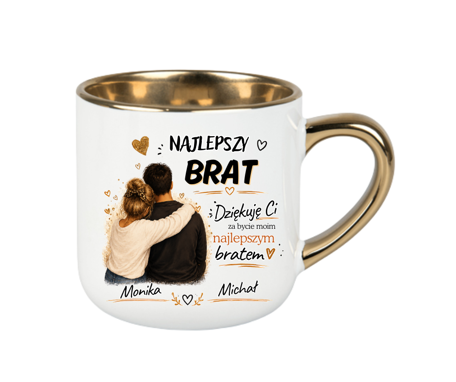 KUBEK MEGA ELEGANT 400ml „Najlepszy Brat” – personalizowany prezent