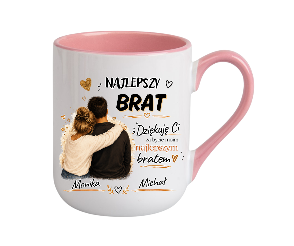 KUBEK COFFE / ELEGANT 330ml „Najlepszy Brat” – personalizowany prezent - obrazek 5