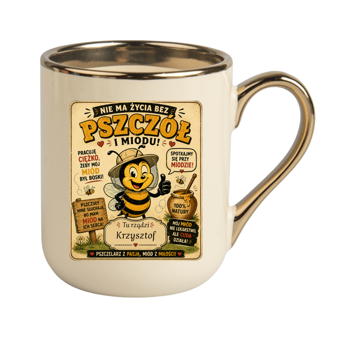 KUBEK COFFE / ELEGANT 330ml DLA PSZCZELARZA + imię Personalizacja