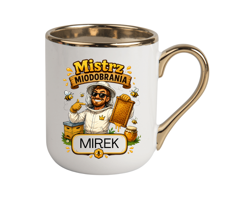 KUBEK COFFE / ELEGANT 330ml DLA PSZCZELARZA + imię Personalizacja - obrazek 3